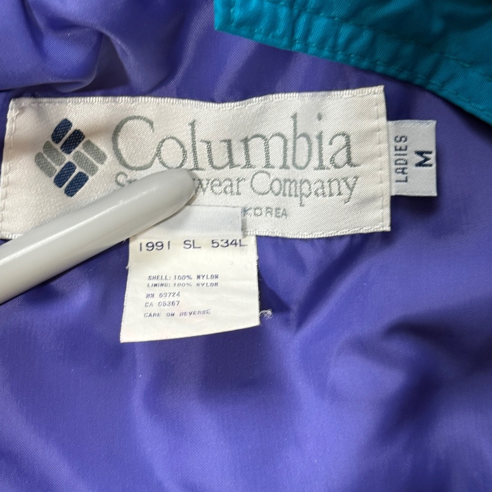 Columbia Two-Tone Ski Jacket - Teal & Magenta with Purple Accents - Picture 4 of 10